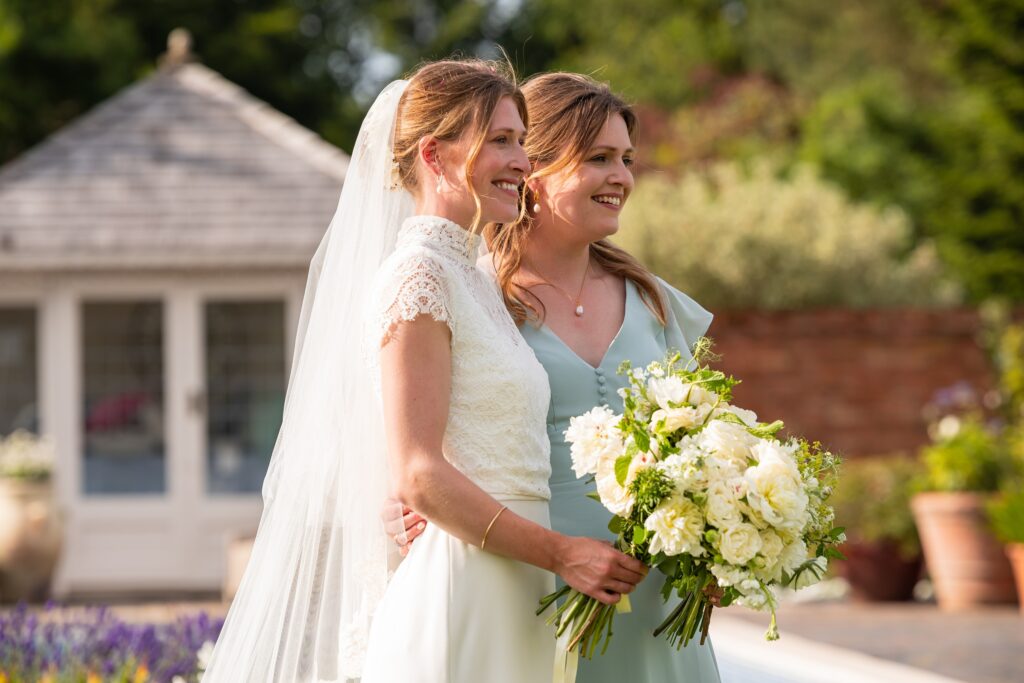 Bride and her sister ready to leave for church