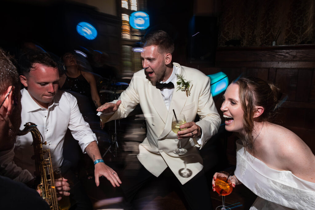 bride & groom dancing